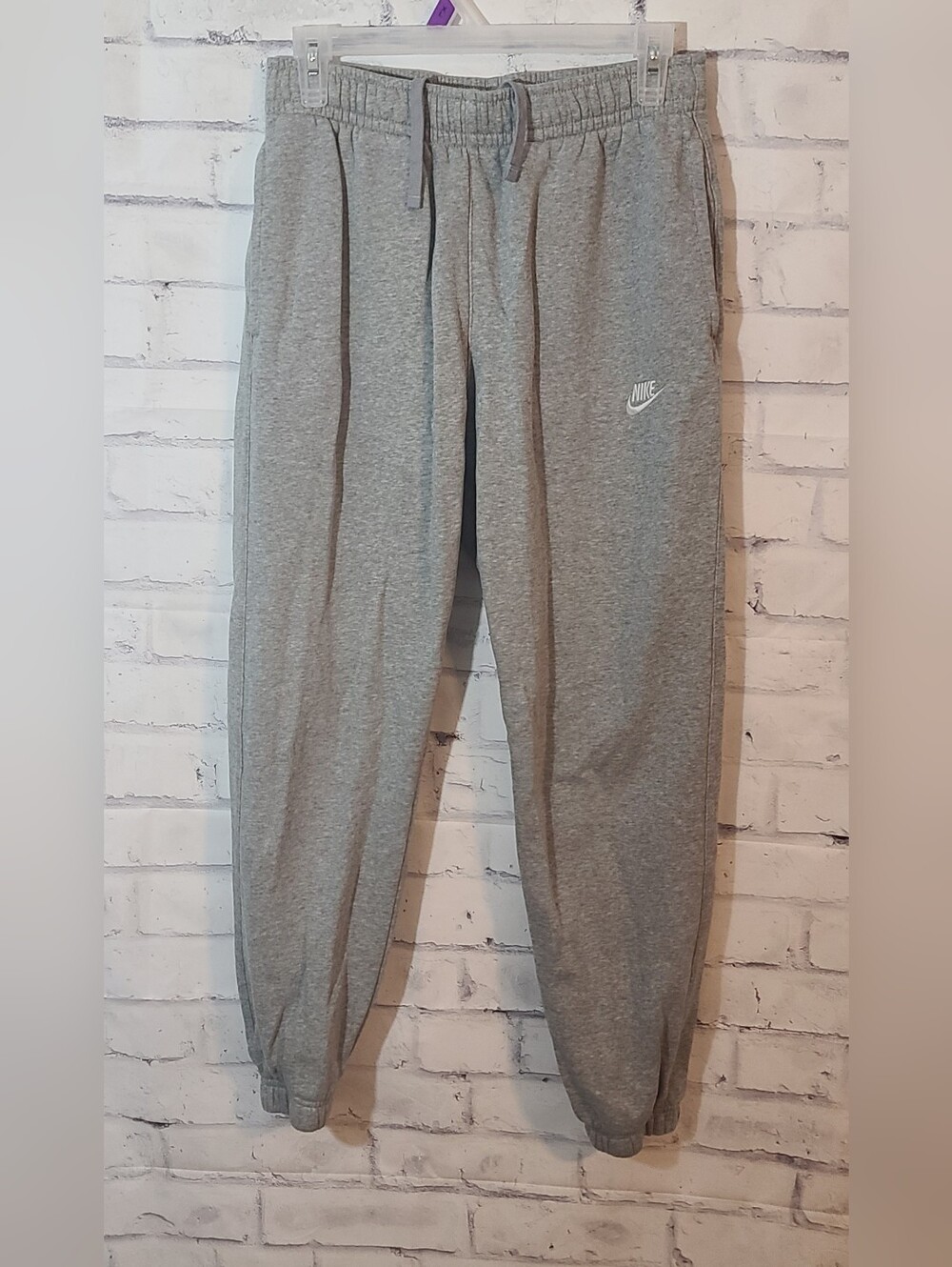 Nike Men's Gray Snap Pocket Sweatpants Small